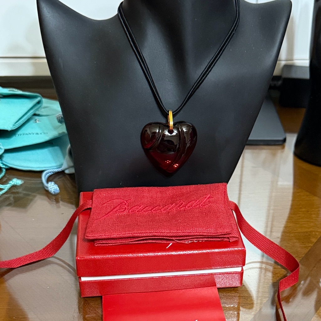 Baccarat Deep Red Heart Necklace